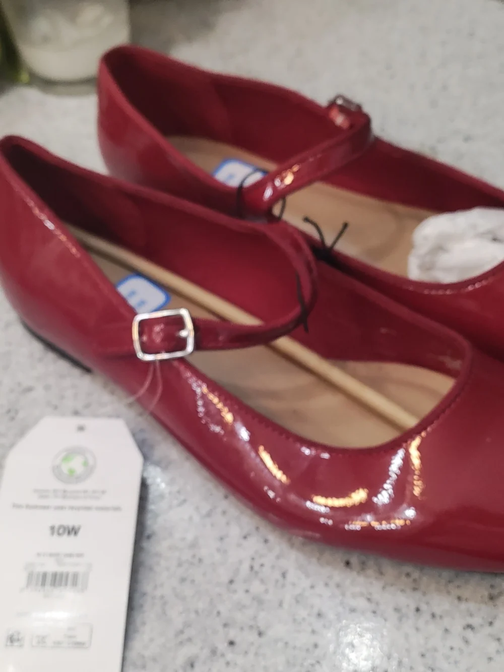 🩰⏱️⏳Time and Tru Red Patent Mary Jane Flats with Buckle Strap